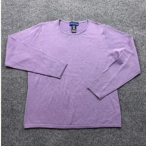 Charter Club Sweater Womens M Purple Merino Wool Delicate Minimalist Preppy